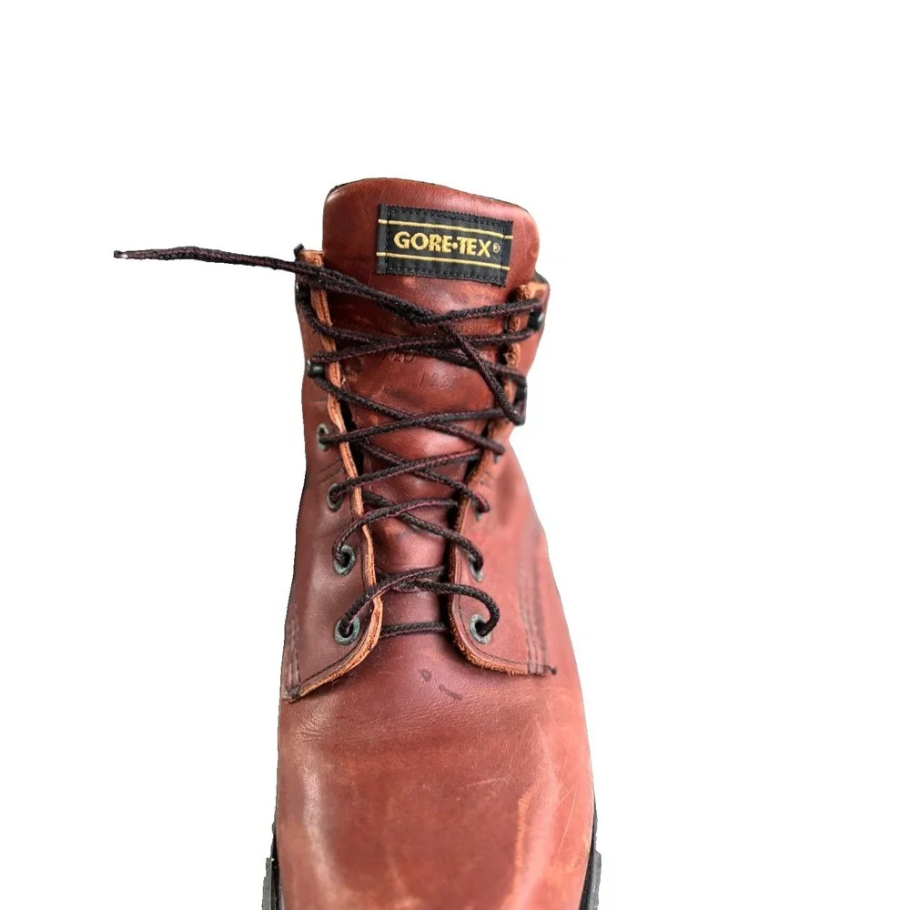 Vintage Red Wing Shoes D 9 1/2 GORE-TEX Boots Brown 1227 Mens MADE IN USA